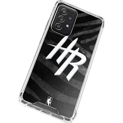 NBA Houston Rockets Black Animal Print Galaxy A72 5G Clear Case